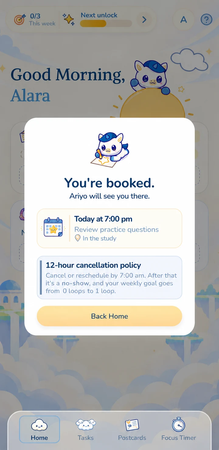 Booking an appointment with Ariyo